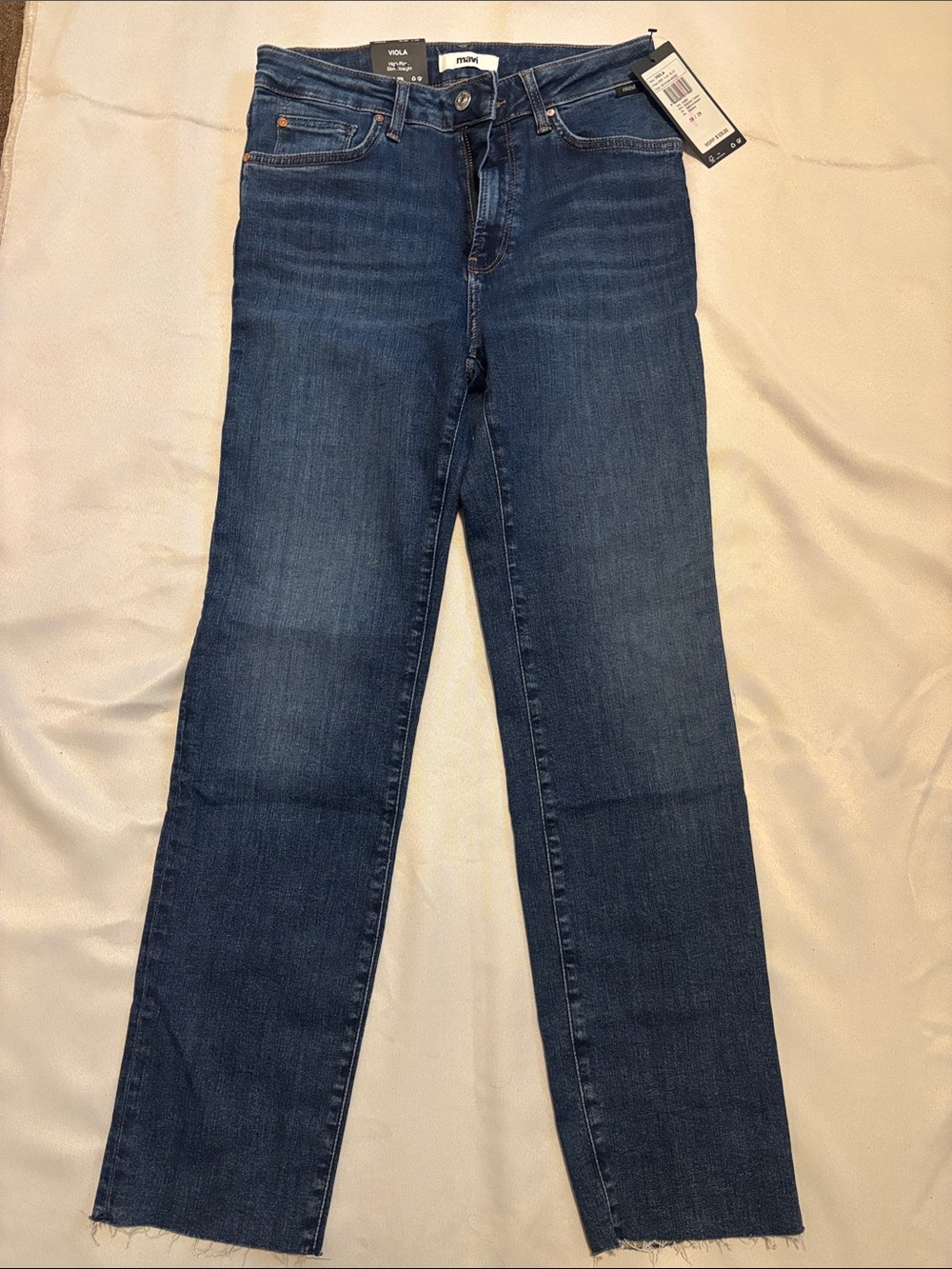 Mavi Viola High-Rise Slim Straight Jeans in Indigo Blue